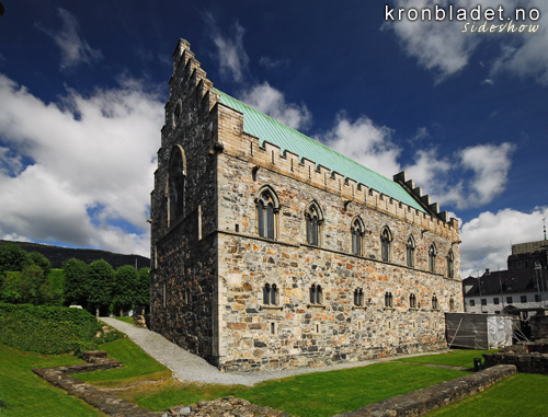 Haakonshallen, fr sjsida Haakon's Hall in Bergen, seaside view