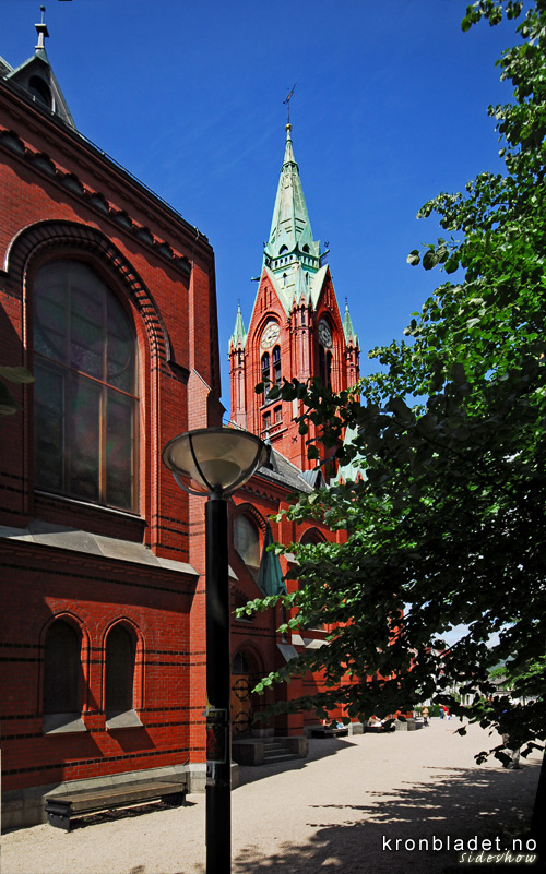 Johanneskirken, skrtt fr sida St. John's Church in Bergen, skewed sideview